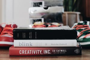 black and red labeled book